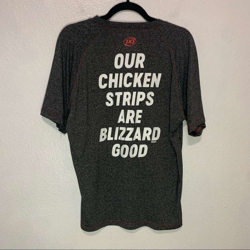Red Ribbon Dairy Queen DQ work-shirt “Our Chicken Strips Are Blizzard Good”